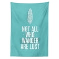 thumbnail image 3 of Ambesonne Adventure Tablecloth Rectangular Table Cover, Boho Plant Grunge Look, 60"x84", Turquoise White, 3 of 4