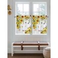 thumbnail image 7 of Half Window Curtain 36 Inches Long, Sunflower Window Treatment Curtain Drapes, Summer Botanical Butterfly Watercolor Small Tier Curtains for Bathroom Over Sink, 27.5"x36", 2 Panels, 7 of 7