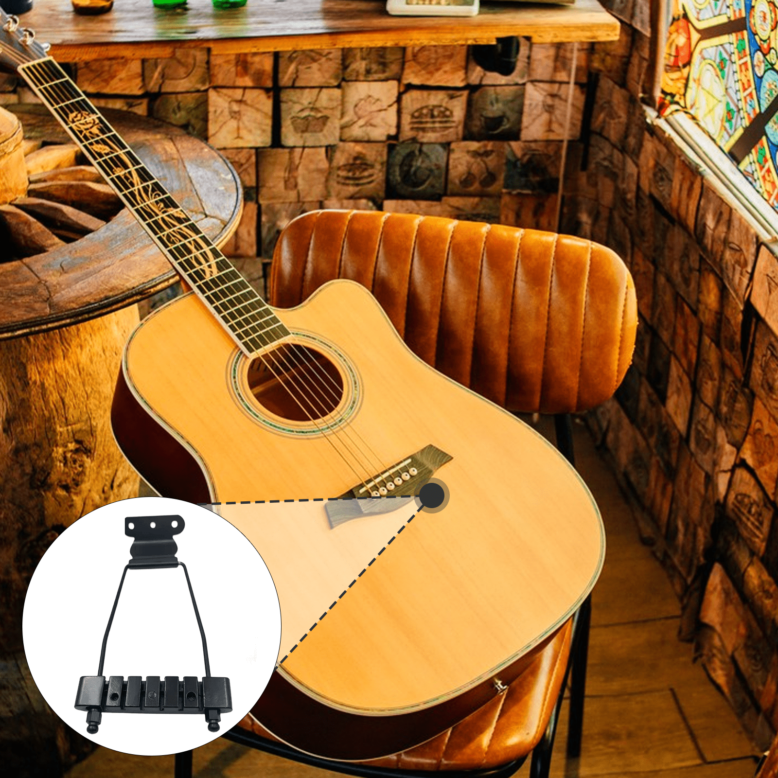Tailpiece Bridge Guitar Pull Board Stable Metal Design Compatible with Semi Hollow Body Jazz Guitar