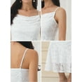 thumbnail image 5 of DARING DIVA Lace Maxi Cowl Neck Spaghetti Strap Cocktail Dress S White, 5 of 6
