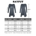 thumbnail image 2 of SAYFUT Round Neck Women's Basic 3/4 Sleeve Tunic Tops Irregular Hem Round Blouse for Women Long T-Shirt, 2 of 7