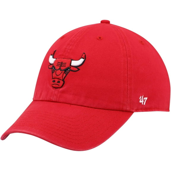 Men's '47  Red Chicago Bulls Core Logo Clean Up Adjustable Hat