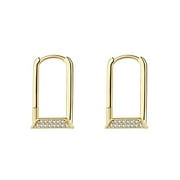 Chunky 14k Gold Hoop Earrings for Women, Square Thick Huggies Earrings Lightweight, Fashion Jewelry, Comfy Hypoallergenic for Sensitive Ears