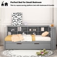 thumbnail image 3 of Bellemave Twin Daybed Frame with L-shaped Storage Shelves and Twin Trundle, Gray, 3 of 12