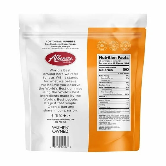 Albanese Easter Cottontail Gummi Candy, 40 oz Bags, 2-Pack