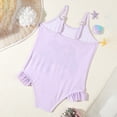 thumbnail image 3 of Toddler Swimsuit Girl 5-6 Years Sleeveless Summer Cartoon Prints One Piece Beach Bikini Durable Seaside Swimming Trendy Purple Bathing Suit Sizes 5-6 Years, 3 of 7