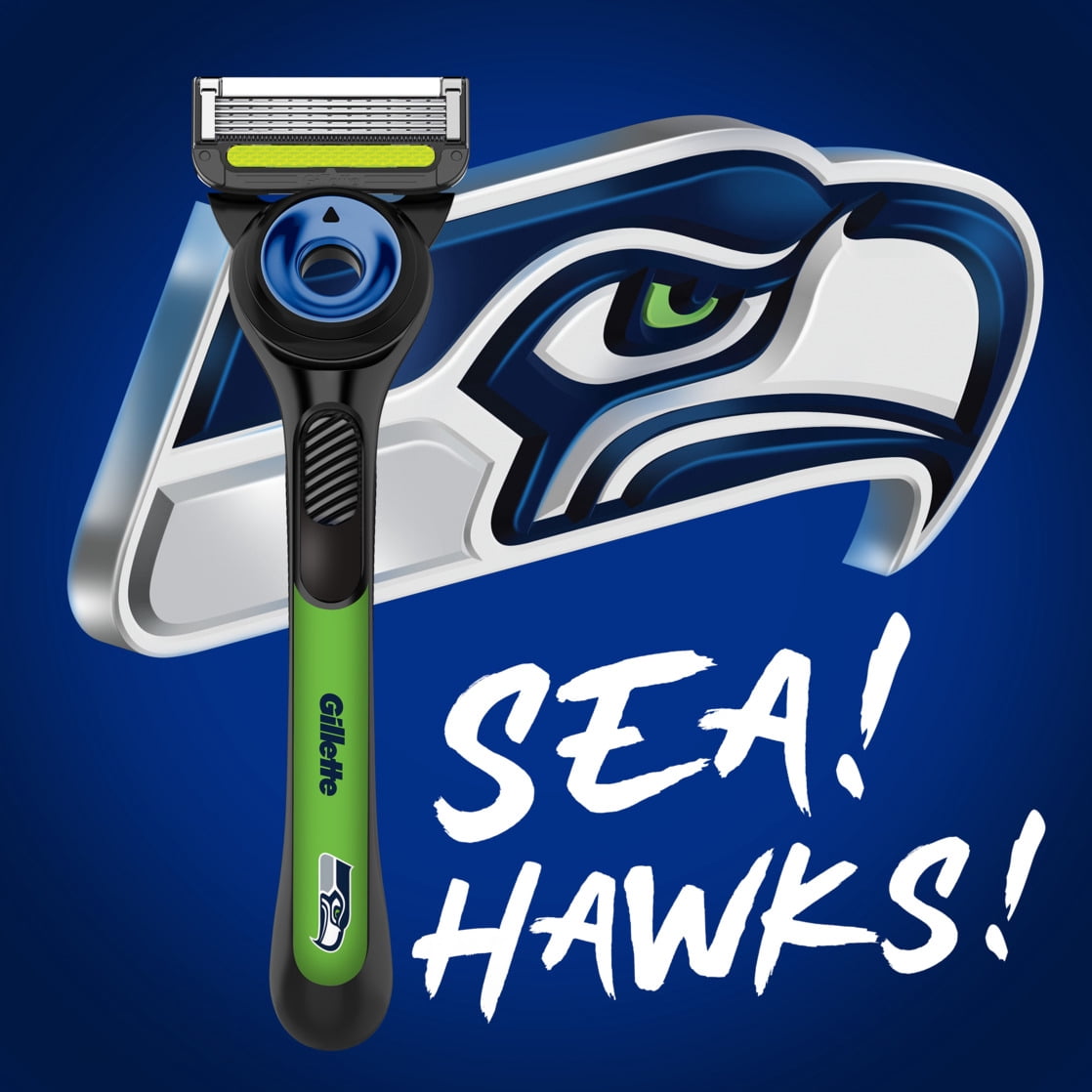 Gillette Labs Official Seahawks Licensed Razor for Men, 1 Handle, 1 Blade Refill