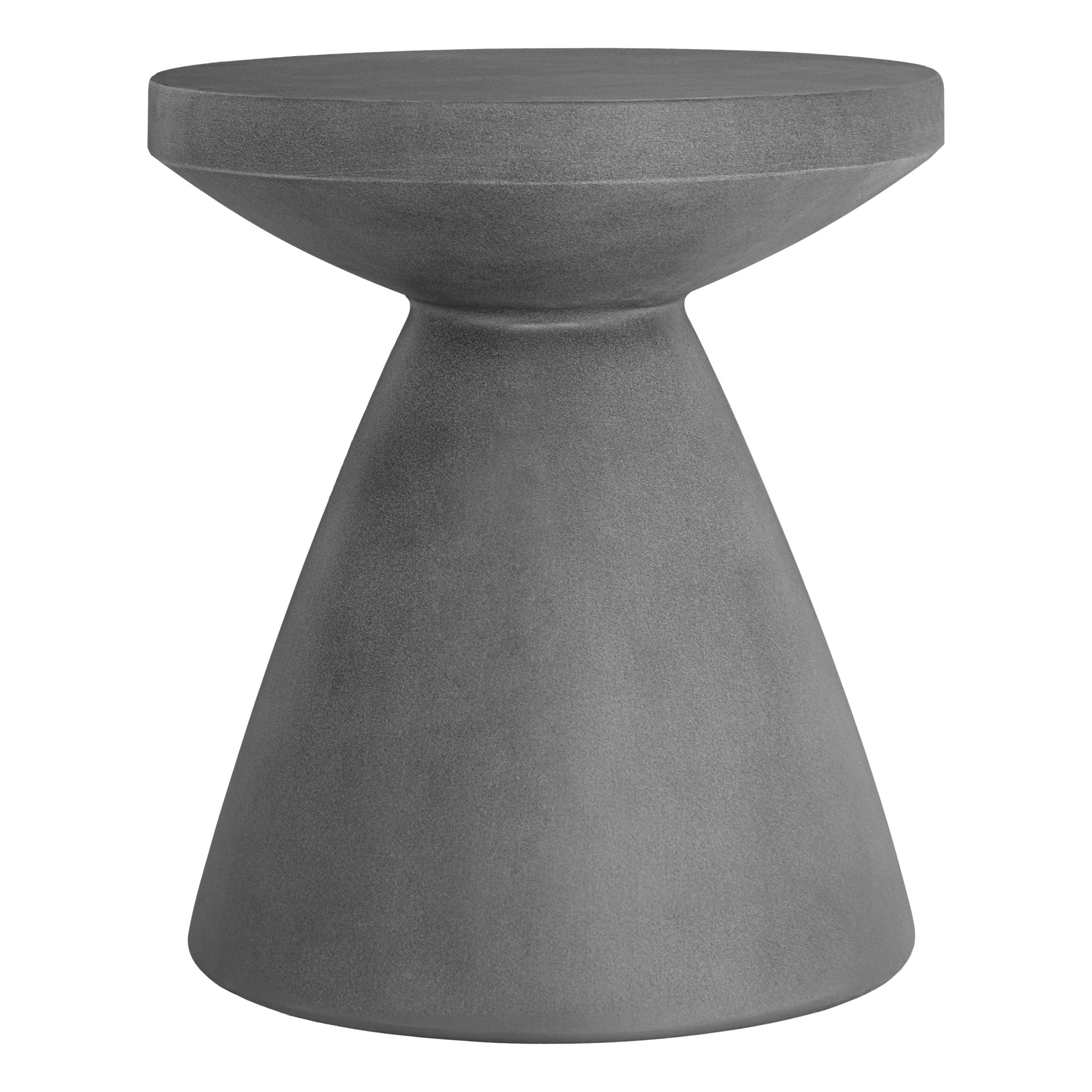 Christopher Knight Home Elegant 18" Outdoor Lightweight Concrete Hourglass Side Table, Charcoal Finish