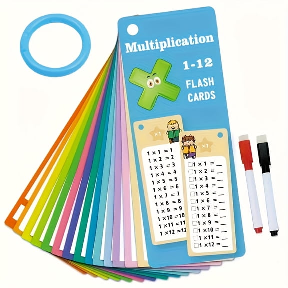 0-12 Multiplication Table Cards, Self-Checking Math Learning Tool, Educational Arithmetic Practice Cards for Home Schooling and Teaching Aids