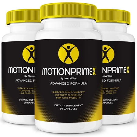(3 Pack) MotionPrimeX Capsules – Natural Joint Support Formula for Flexibility, Mobility & Confidence in Movement | Daily Formula for Comfort, Recovery & Active Lifestyle (180 Capsules)