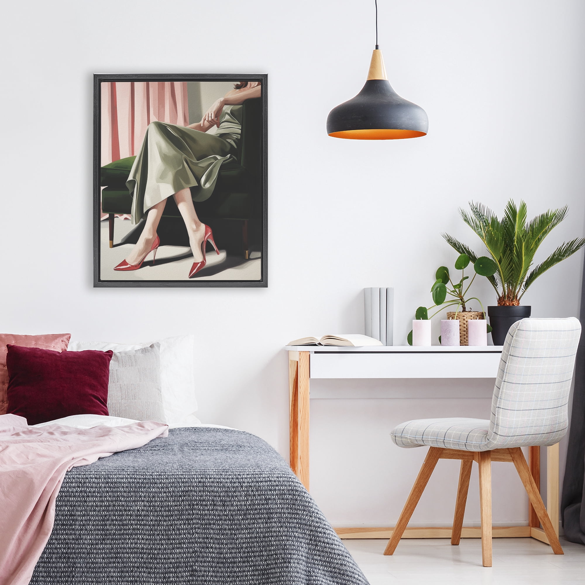 Stupell Industries Waiting For The Guests Black Framed Floater Canvas Wall Art, design by Andreas Magnusson