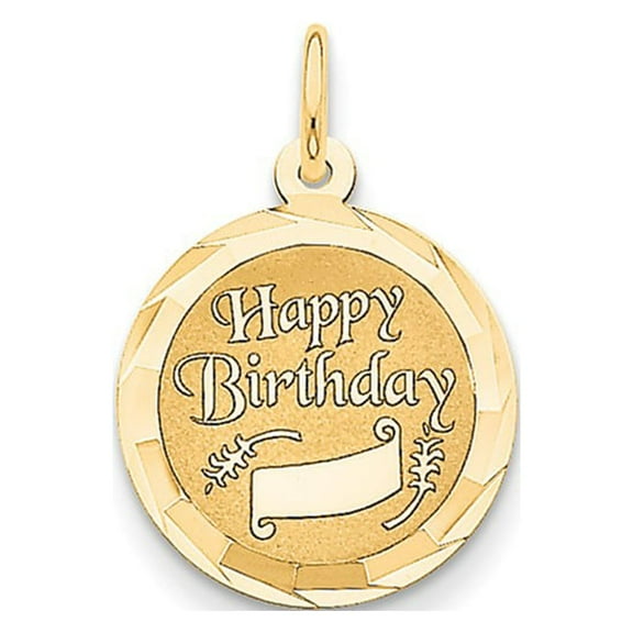 14k Yellow Gold Happy Birthday Charm