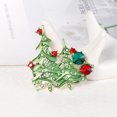 thumbnail image 4 of Broche adornos Europa y América broche de Navidad pintura de diamantes de imitación grande pintura de gota de aceite árbol de Navidad broche de Navidad, 4 of 5