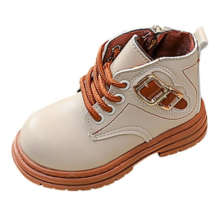 

Boys Girls Single Boot Boys Kids Side Zipper Fashion Short Trendy Shoes Autumn Winter Ankle Boots
