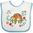 thumbnail image 3 of Inktastic Sloth Cute Girls Flowered Girls Baby Bib, 3 of 4