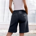 thumbnail image 6 of Kvture Bermuda Shorts for Women Knee Length Elastic High Waisted Shorts Summer Casual Wide Leg Baggy Shorts L, 6 of 6