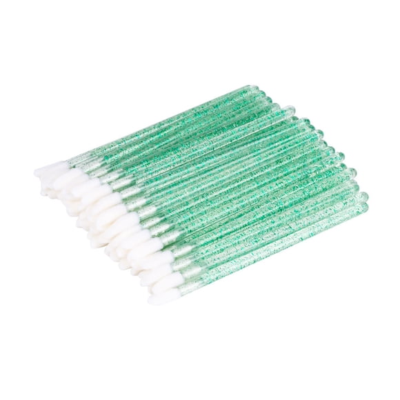 Granjero Gordo 200 pinceles de cristal desechables para labios, lápiz labial, pincel aplicador de sombra de ojos, herramientas cosméticas, verde