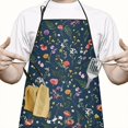 thumbnail image 2 of Pioneer Flower Floral Print Pattern Apron-Garden Aprons for Women with Pockets-Cotton Linen Waterproof Kitchen Cooking Gardening Aprons Adjustable for Kitchen,Cooking,BBQ and Salon 33x27 Inch, 2 of 7