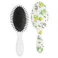 thumbnail image 2 of Lemon Hair Brush, Fresh Lemon Lover Pattern Detangling Hairbrush, Modern Yellow Fruit Print Design, Floral and Bright Aesthetic, Comfortable Grip, 2 of 6