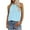 Light Blue, variant on Meichang Halter Tops for Women Eyelet Tank Tops Flowy High Neck Sleeveless Summer Tops 2024 Trendy Solid Bandage Vest Shirts Dressy Casual Blouses Vest Tops Light Blue XXL