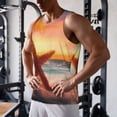 thumbnail image 5 of Gukieu Starfish Sunset Sea Beach Print Men's Quick Dry Fitness Vest, Round Neck Sleeveless Fitness Bodybuilding Top-Medium, 5 of 7