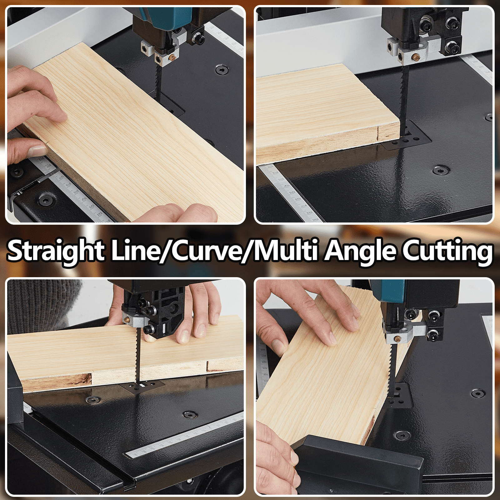 Mescukay 8 inch Band Saw, 3A & 1800RPM Pure Copper Motor Bandsaw, 0-45 Tilting Range, for Woodworking Aluminum, Benchtop Band Saw with Fence and Miter Gauge