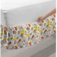 thumbnail image 2 of Acorn Bed Skirt, Boho Style Silhouettes of Acorns and Leaves Ornamented with Oriental Design Motifs, Elastic Bedskirt Dust Ruffle Wrap Around for Bedding Decor, 4 Sizes, Multicolor, by Ambesonne, 2 of 2