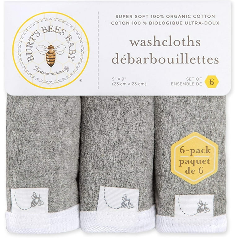 Burt's Bees Baby Washcloths, Organic Cotton 6-Pack