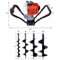 thumbnail image 2 of 52CC 2-Stroke Gas Post Hole Digger with 4"/8"/10"/12" Auger Bits - 1.7HP Earth Auger for Fence & Planting (Black), 2 of 21