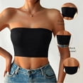 thumbnail image 2 of WHEANG Strapless Bra Women Summer Strapless Bra Breathable Daily Basic Bandeau Top Non-Slip Wireless Invisible Tube Bra Soft Stretch Comfort Casual Bandeau Strapless Bra Size XL Black, 2 of 6
