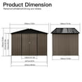 thumbnail image 5 of Royard Oaktree Metal Storage Shed, 6 X 8 Ft Large Tool Shed with Lockable Double Doors and Latch, All-weather Outdoor Storage Shed with Air Vents for Patio, Garden, Backyard, Lawn, Dark Grey, 5 of 5