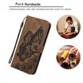 thumbnail image 3 of Feishell Wallet Case For iPhone 15 Pro Max, Magnetic Folio Card Slots Holder Kickstand Premium PU Leather Butterfly Patterned Embossed with Wrist Strap Cover For iPhone 15 Pro Max, Brown, 3 of 13
