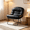 Black, variant on Blorly Oversized Folding Accent Chair, 300 lbs Heavy Duty Detachable Lounge Chair with Padded Faux Leather, Modern Saucer Sofa Chair for Living Room, Bedroom & Small Spaces, White