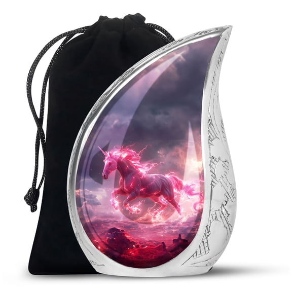 PARHUS Unicorn Teardrop Urns for Human Ashes, Decorative Urns, Large Urns for Human Ashes 10 Inch, Cremation Urns for Human Ashes, Funeral Urns for Adult Ashes Men, Memorial Urns for Human Ashes