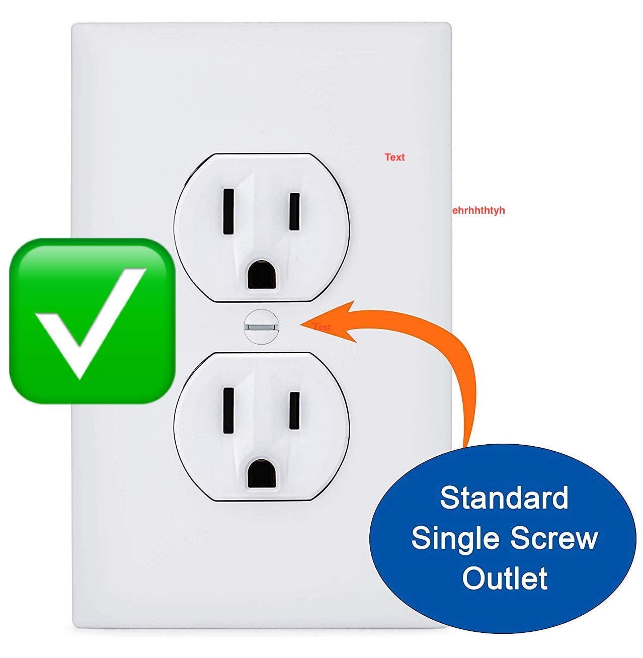 6-Pack Self-Closing Outlet Covers (For Center Screw Outlets Only) - Measures 3"Wide x 4.75"High-An Alternative To Wall Socket Plugs for Child Proofing Outlets, (1-Screw), (White)