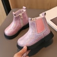 thumbnail image 5 of Sngxgn Toddler Girls Shoes Thick Heel Short Boots Warm Leather Boots Cute Cotton Warm Boots Fall Boots Wedge Booties Dress Boots(Pink,11.5), 5 of 5