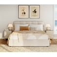 thumbnail image 3 of WAMPAT Set of 2 Nightstands with Charging Station&2 Drawers Storage, Modern End Tables Mid-Century Wood Bedside Tables with 2 AC Outlets & USB Ports for Living Room, Bedroom, Natural Oak, 3 of 10