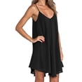 thumbnail image 4 of Vestido Sexy de gasa con tirantes para mujer, traje femenino de gran tamaño, Color liso, con cinturón cruzado, Espalda descubierta, para fiesta, primavera y verano, 2024Black, 4 of 4