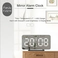 thumbnail image 5 of FNNMNNR Alarm Clock LED Digital Clock Multifunctional Mirror Snooze Display Time Night LCD Table Light Office USB Cable Digital Clock, 5 of 9