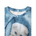 thumbnail image 5 of Plus Size Casual Sweatshirt, Women's Plus 3D Cute Cat Print Long Sleeve Round Neck Pullover Top, 5 of 5