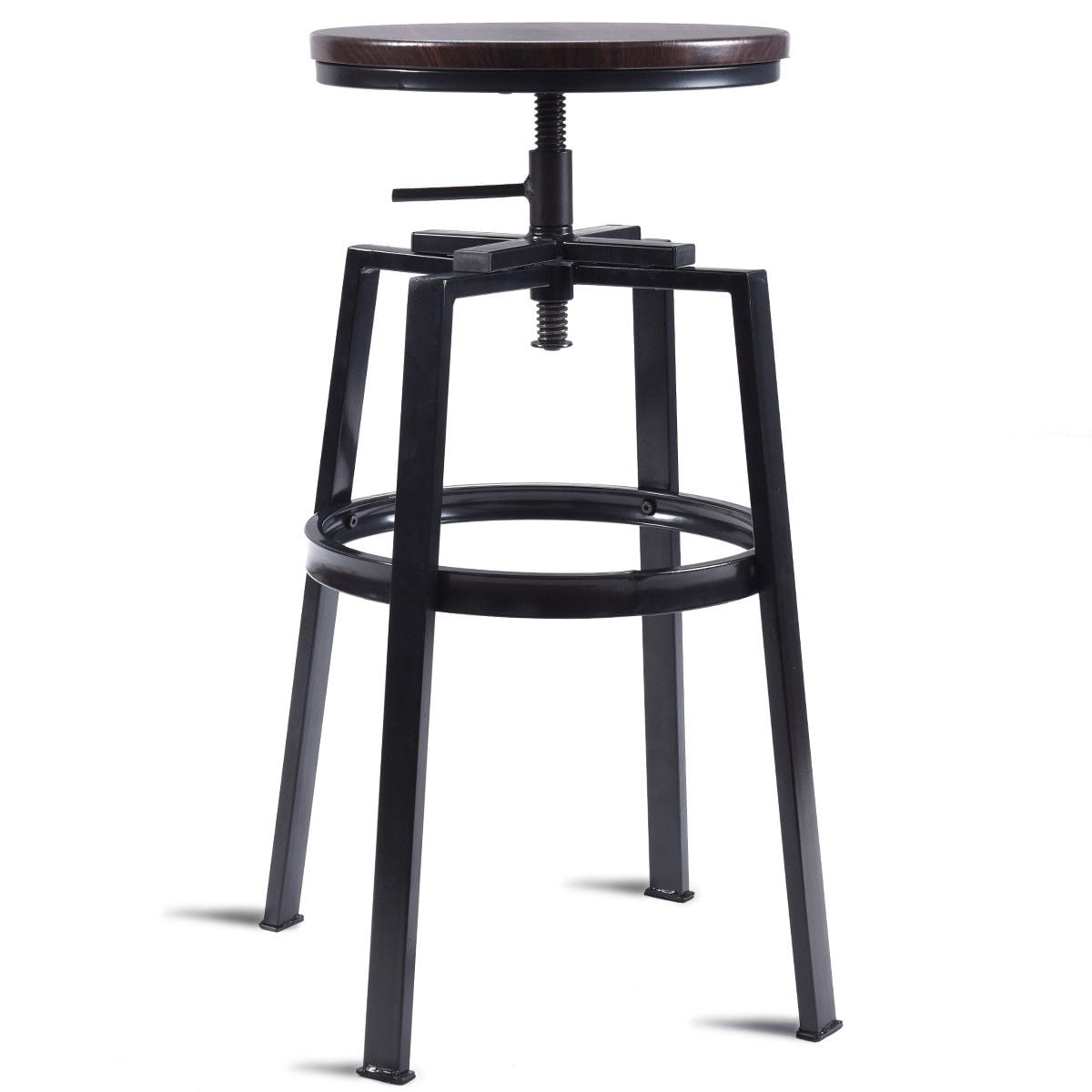 Vintage Bar Stool Adjustable Wood Metal Design Pub Chairs ...