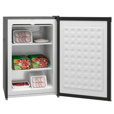 Upright Freezer, 3.0 Cubic Feet Compact Mini Freezer with Reversible Single Door and Adjustable Thermostat, Small freezer for Home, Dorm, Apartment, Home Office, Silver