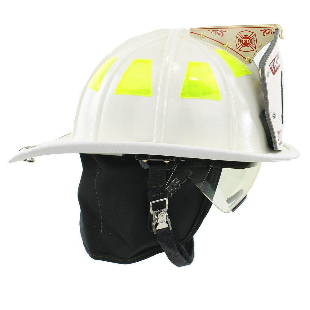 Cairns 1044 Helmet, White NFPA Bourkes and Defender Visor, Deluxe
