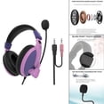 thumbnail image 3 of Auriculares Auriculares con Cable de 3.5 Mm con Micrófono para Niñas para , Diadema Ajustable Rosado morado Hugo Auriculares para juegos con cable, 3 of 10