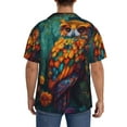 thumbnail image 3 of Vsdgher Colorful Owl Forest Men's Cuban Shirt, Hawaiian Shirts, Business Casual Button Down Shirts, Short Sleeve Shirt-XX-Large, 3 of 5