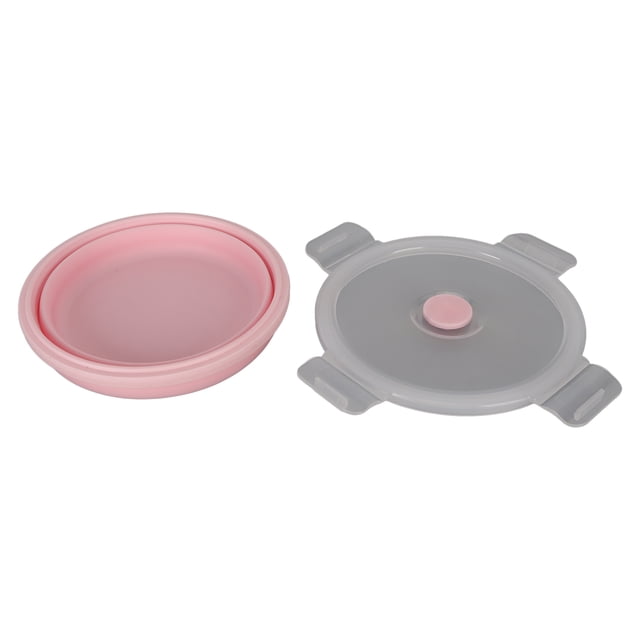 Cuencos plegables para perros de silicona de grado alimenticio, grandes, portátiles, para viajes al aire libre, caminatas, campamentos, 500 ml, color rosa