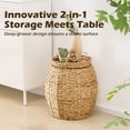 thumbnail image 5 of Mxfurhawa Handwoven Water Hyacinth Storage Basket with Lid, Off-White, 5 of 7