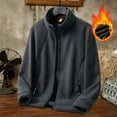 thumbnail image 3 of Dpytoraw Winter Men's Fleece Spring/Autumn Jacket With Stand Collar Zipper Casual, 3 of 5