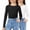 Black/White, variant on 2 Packs Ribbed Knit Long Sleeve Shirts for Girls Soft Slim Fit Crewneck Casual Base Layer Tops Tees
