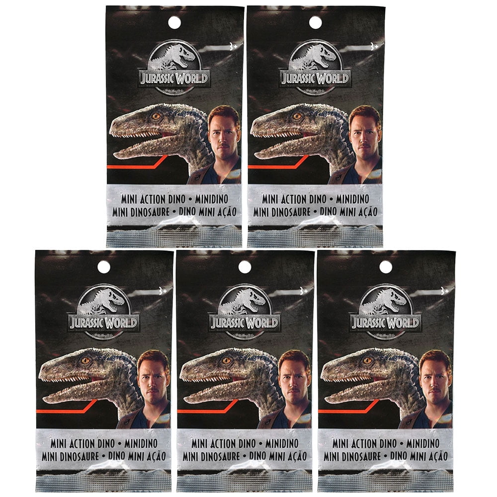 Mattel - Jurassic World Mini Dino Action Figures - BLIND BAGS (5 Pack ...